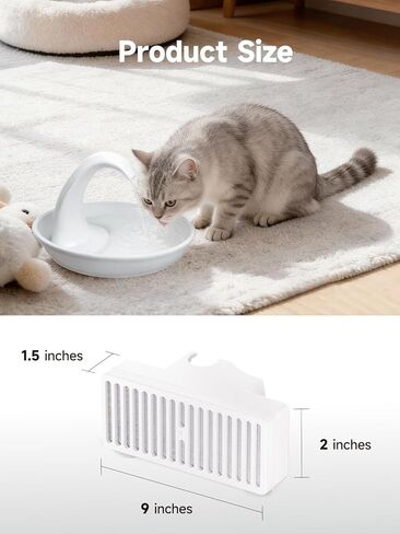 6-Pack T-Shaped Pet Fountain Filter, 3-Layer Carbon Replacement Filter Compatible with Pioneer Swan Serene Mini Vortex Food & Water Station Fountain for Cat Dog Drinking Water in Kuwait