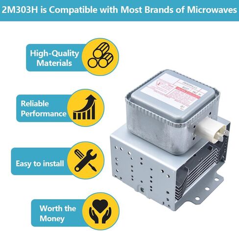 [1080W] 2M303H 2M303H(MG) Microwave Oven Magnetron Replacement for Toshiba LG Kenmore Frigidaire Frequency Conversion Microwave Oven Compatible Part Number 2M539H 2M339H 2M303H(MG) 2M519H in Kuwait