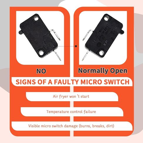 KW7-0 Micro Switch, Replacement for Air Fryer XL, Power XL, Vortex, Microswitches for Microwave Oven & Induction Cooker - Normally Open, 16A 125V/250V, 2Pins(Normally Open)(2-Pack) in Kuwait