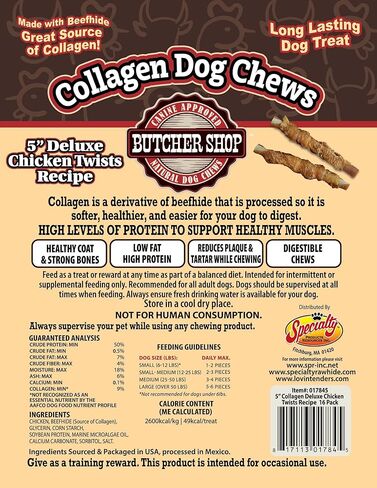Butcher Shop 5 Inch Deluxe Chicken Twists for Dogs, 16 Pack in Kuwait