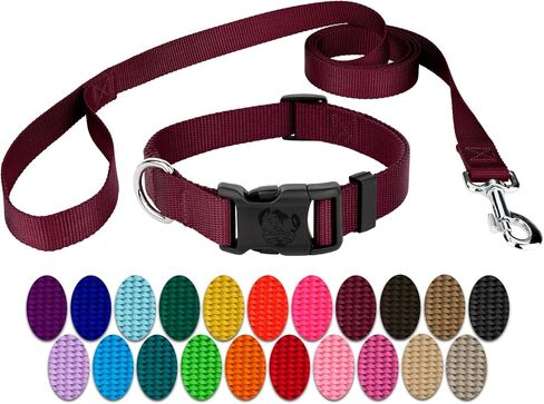 Country Brook Petz - Everyday Nylon Dog Collar and Leash - 10+ Warm Colors (3/4 Inch, Small, Coyote Tan) in Kuwait
