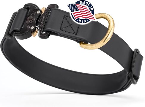 Viper BioThane Dog Collar with Cobra Metal Buckle – Tactical, Odor Resistant, Waterproof Collars for Large Dogs & Medium Dogs – Made in USA (L 12-19in W 3/4in, Black) in Kuwait