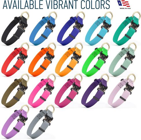 Viper BioThane Dog Collar with Cobra Metal Buckle – Tactical, Odor Resistant, Waterproof Collars for Large Dogs & Medium Dogs – Made in USA (L 12-19in W 3/4in, Black) in Kuwait