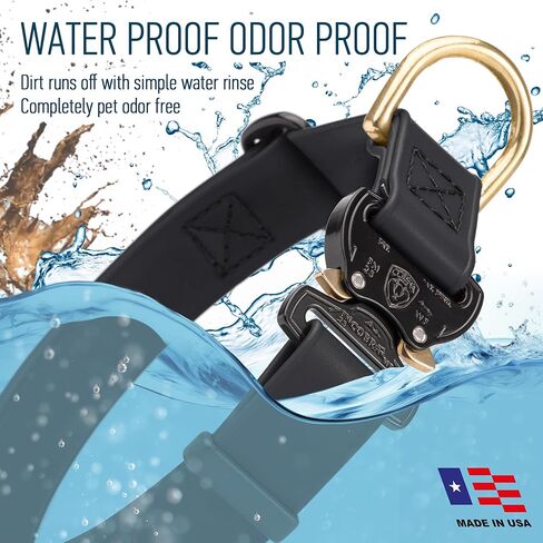 Viper BioThane Dog Collar with Cobra Metal Buckle – Tactical, Odor Resistant, Waterproof Collars for Large Dogs & Medium Dogs – Made in USA (L 12-19in W 3/4in, Black) in Kuwait