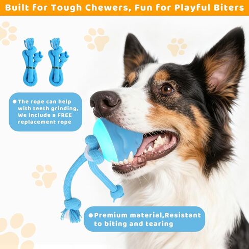 Interactive Dog Toys with Remote Control - 4 Play Modes, Obstacle Avoidance & Replaceable Chew-Resistant Rope, USB Rechargeable Automatic Moving Ball, Mental Stimulation for Small Medium Dogs in Kuwait