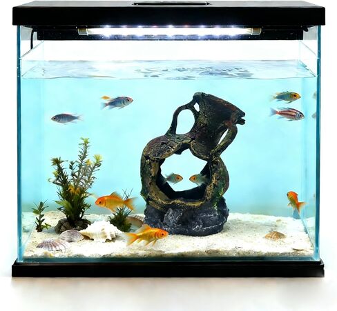 Aquarium Decoration - Fish Tank Cave Decoration Accessories Resin Classical Ceramic Jar Decoration Betta Fish, Shrimp, Cichlid Rest, Entertainment, and Breeding Spacious Hide and Play Place in Kuwait