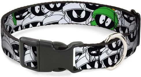 طوق كلب مشبك بلاستيكي Marvin the Martian Expressions مكدس أبيض أسود أخضر ذهبي 11 إلى 17 بوصة بعرض 1.0 بوصة in Kuwait