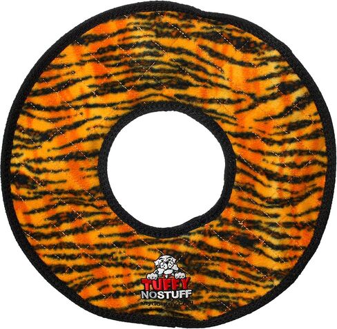 TUFFY - World's Tuffest Soft Dog Toy- NO Stuff - Squeakers - Multiple Layers. Made Durable, Strong & Tough. (Tug, Toss & Fetch). Machine Washable & Floats (Ring Yellow Bone, Large 2 Pack) in Kuwait
