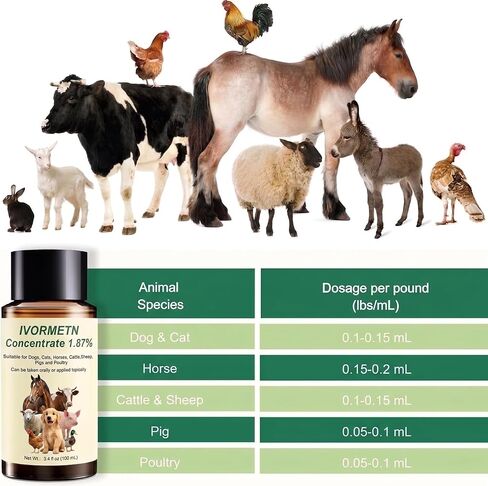 Pet Supplies, Suitable for Horses, Sheep, Cows, Cats, Dogs, and Poultry.100mL in Kuwait