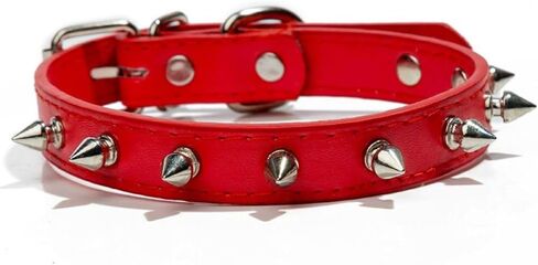 Spiked Studded Pet Collar with Metal Rivets for Small Medium Dogs Cats Colorful Adjustable Neck Strap(M,Blue) in Kuwait