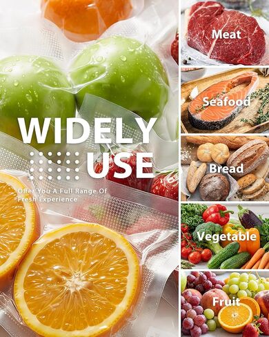 بكرات تفريغ الهواء، مقاس 8 بوصة × 16.4 بوصة، شديدة التحمل، خالية من مادة BPA، أكياس تخزين طعام بحجم قابل للتخصيص لفيديو Sous Vide، وإعداد الوجبات، والفريزر والثلاجة، متوافقة مع معظم أجهزة ختم الفراغ in Kuwait