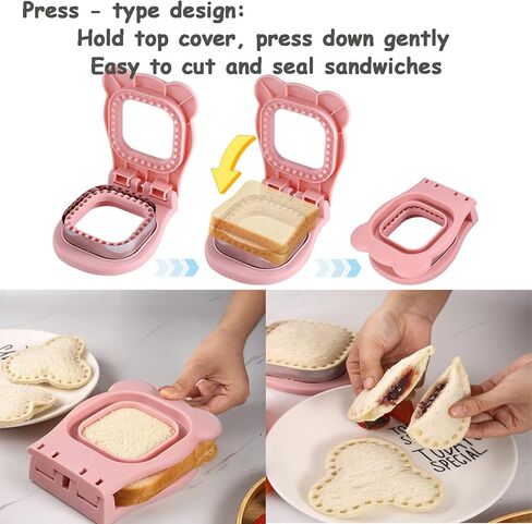 Sandwich Cutter and Sealer, Circle Shape, DIY Crustless Sandwich Maker for Kids Lunch Box, Fun Bento Lunch Tool in Kuwait