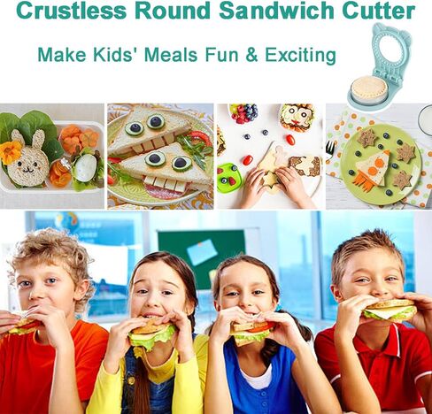 Sandwich Cutter and Sealer, Circle Shape, DIY Crustless Sandwich Maker for Kids Lunch Box, Fun Bento Lunch Tool in Kuwait