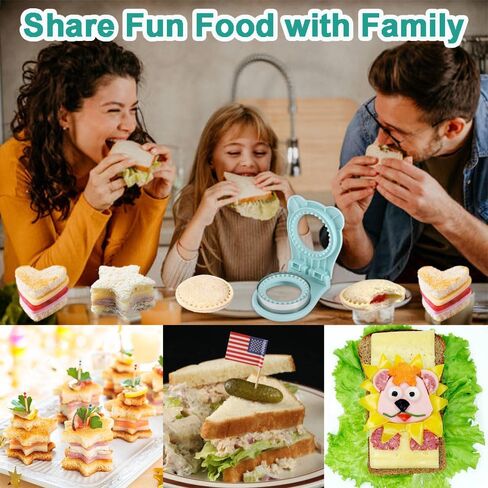 Sandwich Cutter and Sealer, Circle Shape, DIY Crustless Sandwich Maker for Kids Lunch Box, Fun Bento Lunch Tool in Kuwait