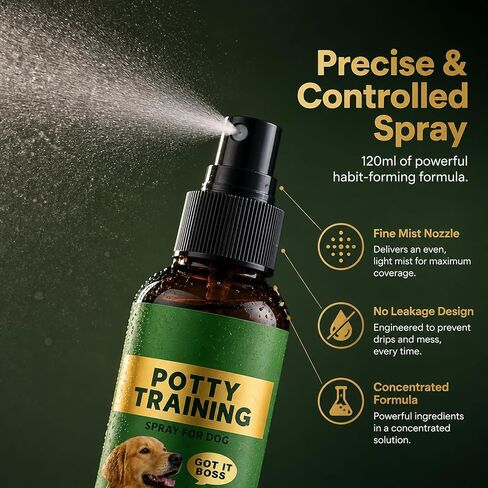 Dog Potty Training Spray for Puppies & Adult Dogs – Housebreaking Aid to Attract to Pee Pads, Grass & Turf | Pet-Safe 5-Ingredient Natural Formula, Works with Positive Reinforcement Training | 4oz in Kuwait