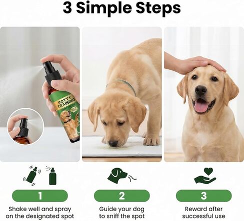 Dog Potty Training Spray for Puppies & Adult Dogs – Housebreaking Aid to Attract to Pee Pads, Grass & Turf | Pet-Safe 5-Ingredient Natural Formula, Works with Positive Reinforcement Training | 4oz in Kuwait