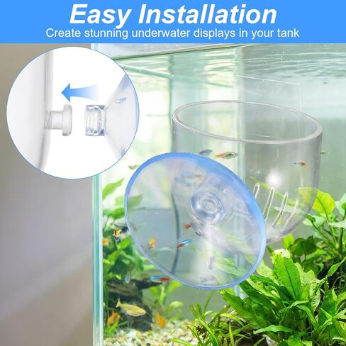 2PCS Aquarium Plant Holder, Fish Tank Plant Holder for Aquascape Decoration, Red Worm Fish Feeder, Aquarium Planter Cup with Suction Cup, Clear in Kuwait