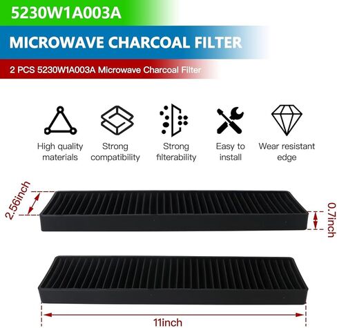 2x Microwave Charcoal Filter Parts For Kenmore 721.80523500 721.80524500 721.80529500 721.80602500 721.80603500 721.80604500,Replaces 5230W1A003A, AP4439398, 1164492 in Kuwait
