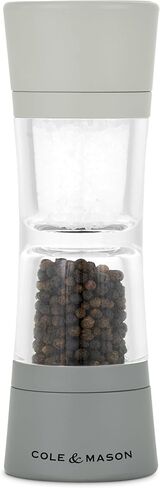 Cole & Mason Lincoln Duo Salt & Pepper Mill - Dual Chamber Grinder - Adjustable Ceramic Mechanism - Space-Saving Kitchen Tool - Easy Refill Design - 7.5 Inch, Grey in Kuwait