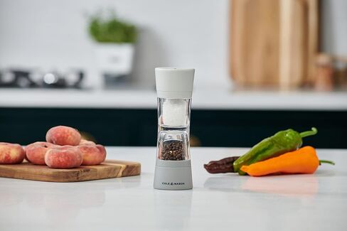 Cole & Mason Lincoln Duo Salt & Pepper Mill - Dual Chamber Grinder - Adjustable Ceramic Mechanism - Space-Saving Kitchen Tool - Easy Refill Design - 7.5 Inch, Grey in Kuwait