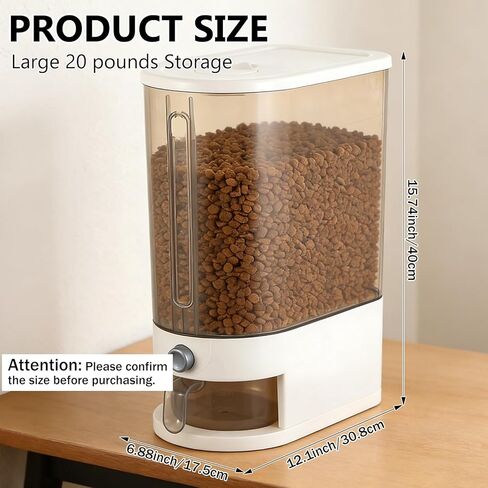 Pet Food Storage Container with Lid & Scooper Press to Dispense Clear Airtight Cat Food Storage Container Dog Food Storage Container BPA Free Store Dry Food Dog Treat Container for Kitchen Pantry in Kuwait