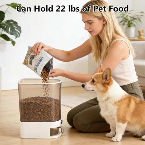 Pet Food Storage Container with Lid & Scooper Press to Dispense Clear Airtight Cat Food Storage Container Dog Food Storage Container BPA Free Store Dry Food Dog Treat Container for Kitchen Pantry in Kuwait