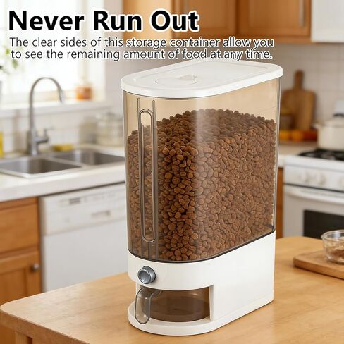 Pet Food Storage Container with Lid & Scooper Press to Dispense Clear Airtight Cat Food Storage Container Dog Food Storage Container BPA Free Store Dry Food Dog Treat Container for Kitchen Pantry in Kuwait
