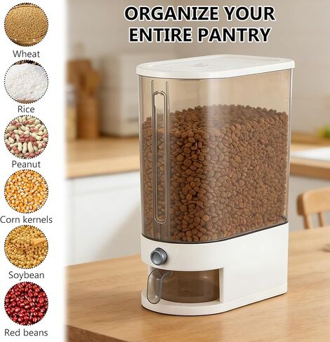 Pet Food Storage Container with Lid & Scooper Press to Dispense Clear Airtight Cat Food Storage Container Dog Food Storage Container BPA Free Store Dry Food Dog Treat Container for Kitchen Pantry in Kuwait