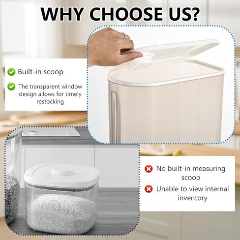 Pet Food Storage Container with Lid & Scooper Press to Dispense Clear Airtight Cat Food Storage Container Dog Food Storage Container BPA Free Store Dry Food Dog Treat Container for Kitchen Pantry in Kuwait