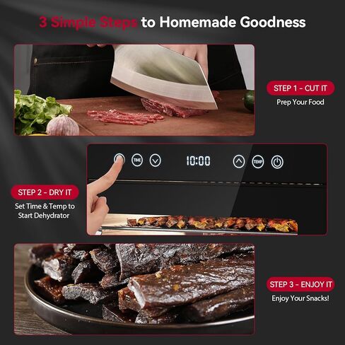 Food Dehydrator Machine, Powerful Dehydrator with 8 Stainless Steel Trays, Adjustable Timer & Temperature, Quiet Food Dryer for Jerky, Fruits, Herbs, Dog Treats in Kuwait