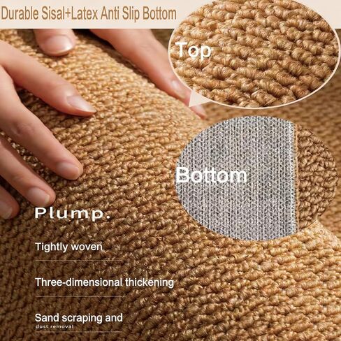 YOFANG 36"x24" Sisal Cat Scratcher Pad,Dog Chew Resistant Mat for Crate and Kennel,Waterproof Non-Slip Tear Resistant Pet Bed,Machine Washable for Large Medium Pets Indoor Outdoor Brown in Kuwait