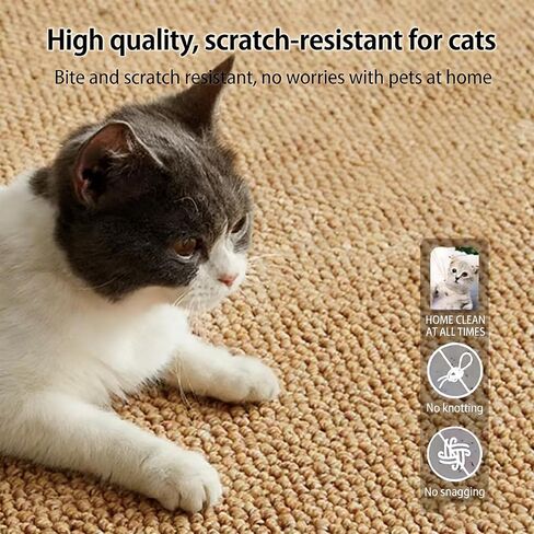 YOFANG 36"x24" Sisal Cat Scratcher Pad,Dog Chew Resistant Mat for Crate and Kennel,Waterproof Non-Slip Tear Resistant Pet Bed,Machine Washable for Large Medium Pets Indoor Outdoor Brown in Kuwait