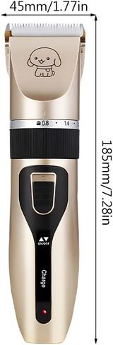 Dog Grooming Clippers - Low Noise Rechargeable Electric Cat Shaver Shears for All Pets, Dog Trimmer with 4 Guard Combs(Gold) in Kuwait