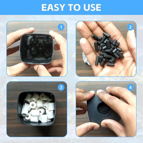Aquarium Filter Media Double Pack - Activated Carbon, Bio Balls & Ceramic Rings Fit Most Filter Systems for Freshwater & Saltwater Fish Tanks in Kuwait