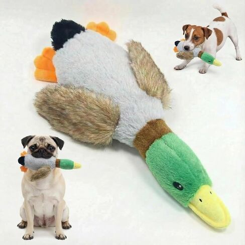 Paw-FECT Piece Mallard Duck Toy, Squeaky Plush Toy, Realisitic Design and Soft Durable Material, Crinkle Wings, Great for Small/Medium Size Dogs, for Teething and Chewing in Kuwait