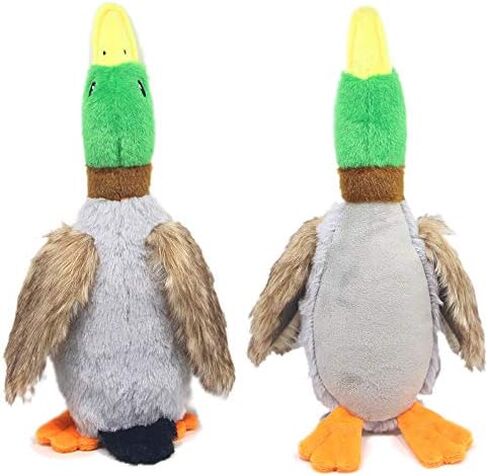 Paw-FECT Piece Mallard Duck Toy, Squeaky Plush Toy, Realisitic Design and Soft Durable Material, Crinkle Wings, Great for Small/Medium Size Dogs, for Teething and Chewing in Kuwait