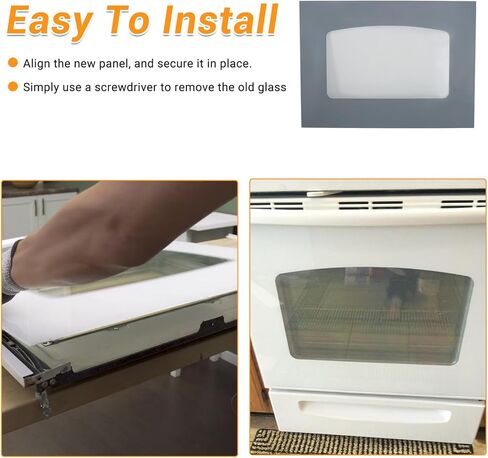 WB56T10187 Oven Door Glass Outer Panel for GE Series Range Stove Oven Replacement Oven Door Exterior Glass White Replace# 1166039 AP3868863 PS1016178 in Kuwait