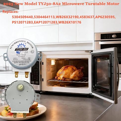 2-Pack، 2025 محرك القرص الدوار الجديد للميكروويف 5304509440 TYJ50-8A2 لميكروويف فريجيدير LFMV1645TF يستبدل أرقام الأجزاء: 5304464113، WB26X32190، AP6230595، PS12071283، EAP12071283، WB26X10176 in Kuwait