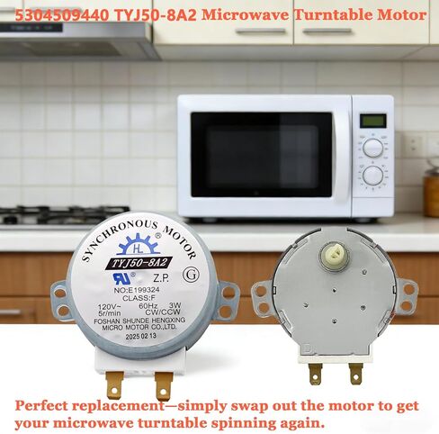 2-Pack، 2025 محرك القرص الدوار الجديد للميكروويف 5304509440 TYJ50-8A2 لميكروويف فريجيدير LFMV1645TF يستبدل أرقام الأجزاء: 5304464113، WB26X32190، AP6230595، PS12071283، EAP12071283، WB26X10176 in Kuwait