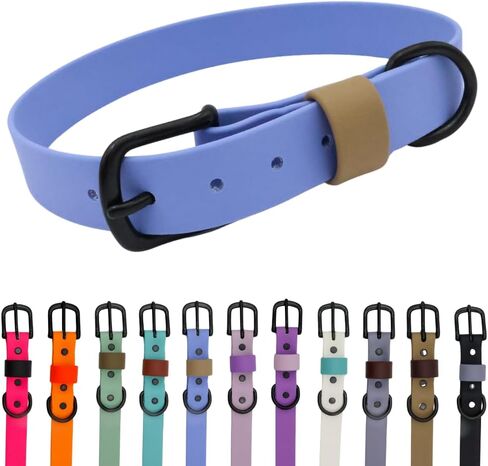 Waterproof and Odor-Resistant Dog Collar, Flexible, Easy to Clean, Multiple Colors, Multiple Sizes (Sage Green with Olive Drab Loop, Large) in Saudi Arabia
