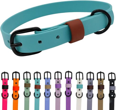 Waterproof and Odor-Resistant Dog Collar, Flexible, Easy to Clean, Multiple Colors, Multiple Sizes (Sage Green with Olive Drab Loop, Large) in Saudi Arabia