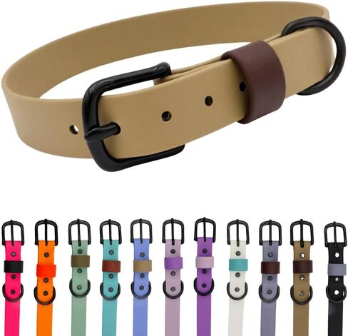 Waterproof and Odor-Resistant Dog Collar, Flexible, Easy to Clean, Multiple Colors, Multiple Sizes (Sage Green with Olive Drab Loop, Large) in Saudi Arabia