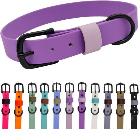 Waterproof and Odor-Resistant Dog Collar, Flexible, Easy to Clean, Multiple Colors, Multiple Sizes (Sage Green with Olive Drab Loop, Large) in Saudi Arabia