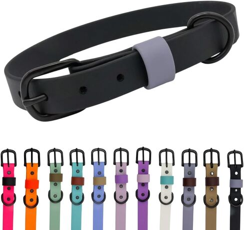 Waterproof and Odor-Resistant Dog Collar, Flexible, Easy to Clean, Multiple Colors, Multiple Sizes (Sage Green with Olive Drab Loop, Large) in Saudi Arabia