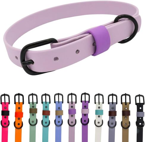 Waterproof and Odor-Resistant Dog Collar, Flexible, Easy to Clean, Multiple Colors, Multiple Sizes (Sage Green with Olive Drab Loop, Large) in Saudi Arabia