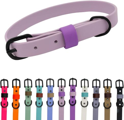 Waterproof and Odor-Resistant Dog Collar, Flexible, Easy to Clean, Multiple Colors, Multiple Sizes (Sage Green with Olive Drab Loop, Large) in Saudi Arabia