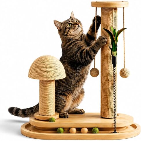 PurrTracks Dual-Track Cat Scratcher with Feather Toy in Kuwait