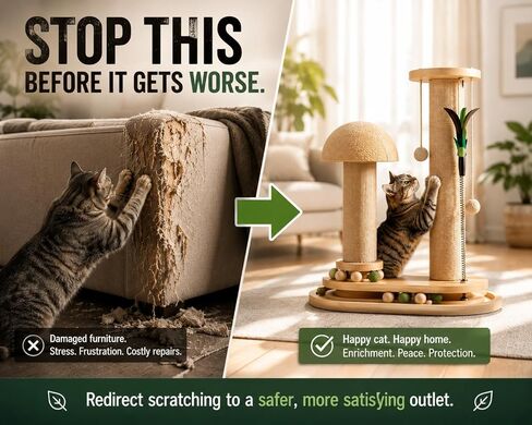 PurrTracks Dual-Track Cat Scratcher with Feather Toy in Kuwait