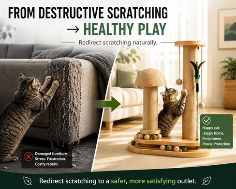 PurrTracks Dual-Track Cat Scratcher with Feather Toy in Kuwait