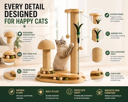 PurrTracks Dual-Track Cat Scratcher with Feather Toy in Kuwait